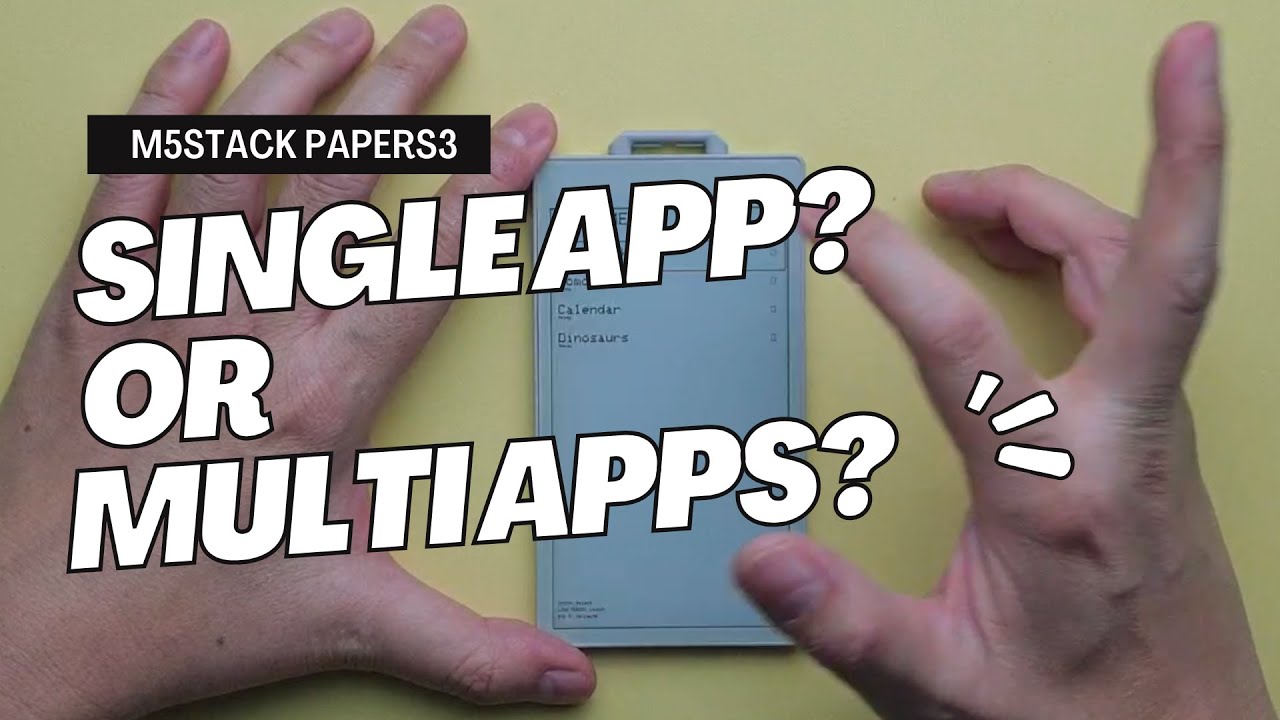 M5Stack PaperS3 application menu with multiple installed apps